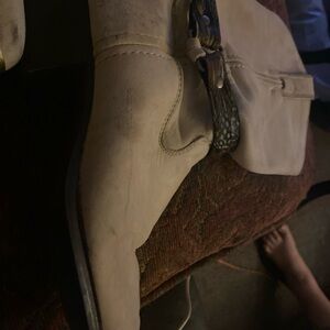Women's Cream Heeled Boots